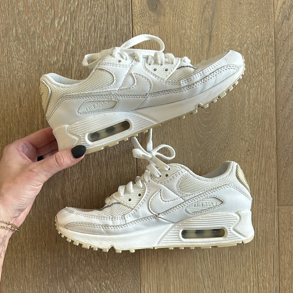 Nike Women's Air Max 90 Sneakers in Triple White - Picture 1 of 14